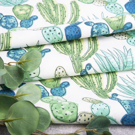 Тканина декоративна бавовняна Прем`єр Кактус V-1 зелена, фото 6