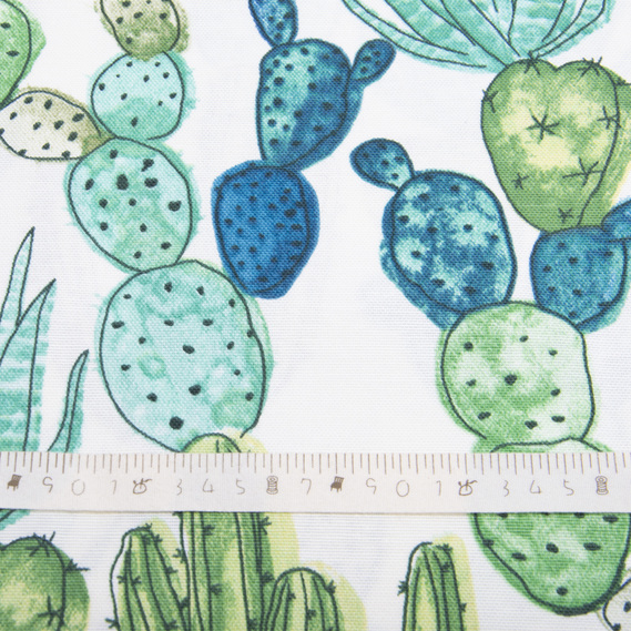 Тканина декоративна бавовняна Прем`єр Кактус V-1 зелена, фото 7