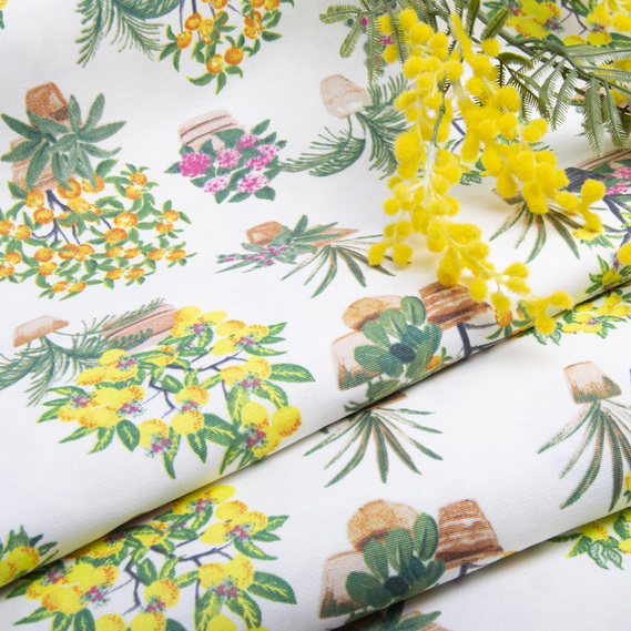 Тканина декоративна Гарден бавовна з водовідштовхувальним просоченням для скатертин, штор, декору V-01, фото 5