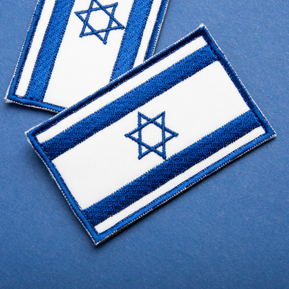 Set of chevrons 2 pcs with Velcro Flag of Israel and Ukraine 5x8 cm, embroidered patch, фото 6