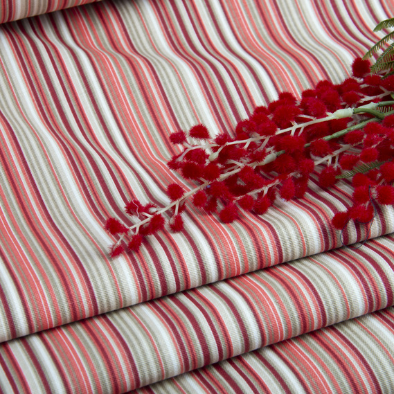 Тканина декоративна Смуги бавовна з водовідштовхувальним просоченням для скатертин, штор, декору V-068 бежева червона бордо, фото 5 Тканина декоративна Смуги бавовна з водовідштовхувальним просоченням для скатертин, штор, декору V-068 бежева червона бордо, фото 5