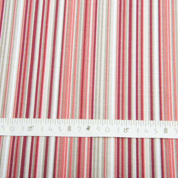 Тканина декоративна Смуги бавовна з водовідштовхувальним просоченням для скатертин, штор, декору V-068 бежева червона бордо, фото 6 Тканина декоративна Смуги бавовна з водовідштовхувальним просоченням для скатертин, штор, декору V-068 бежева червона бордо, фото 6