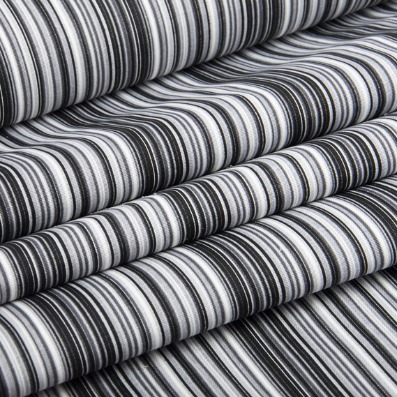 Тканина декоративна Смуги бавовна з водовідштовхувальним просоченням для скатертин, штор, декору V-073 чорно сіра, фото 3