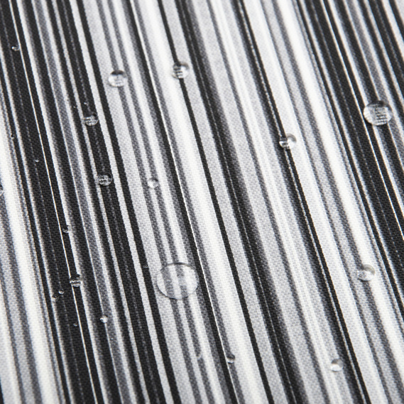 Тканина декоративна Смуги бавовна з водовідштовхувальним просоченням для скатертин, штор, декору V-073 чорно сіра, фото 4