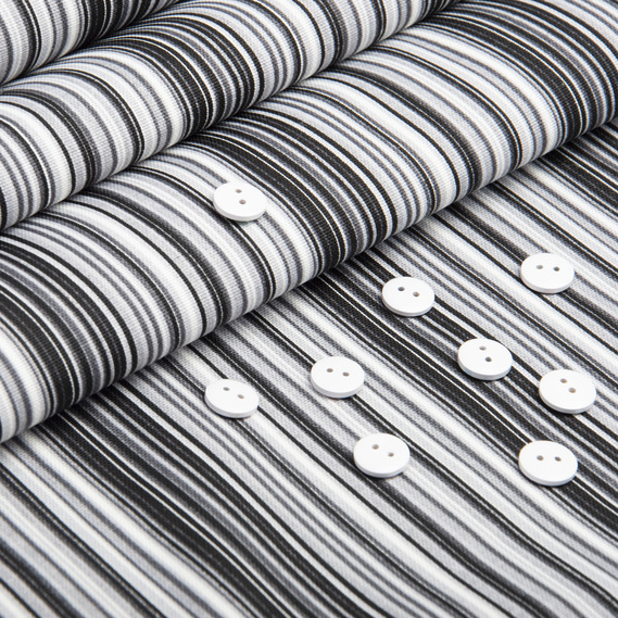 Тканина декоративна Смуги бавовна з водовідштовхувальним просоченням для скатертин, штор, декору V-073 чорно сіра, фото 5