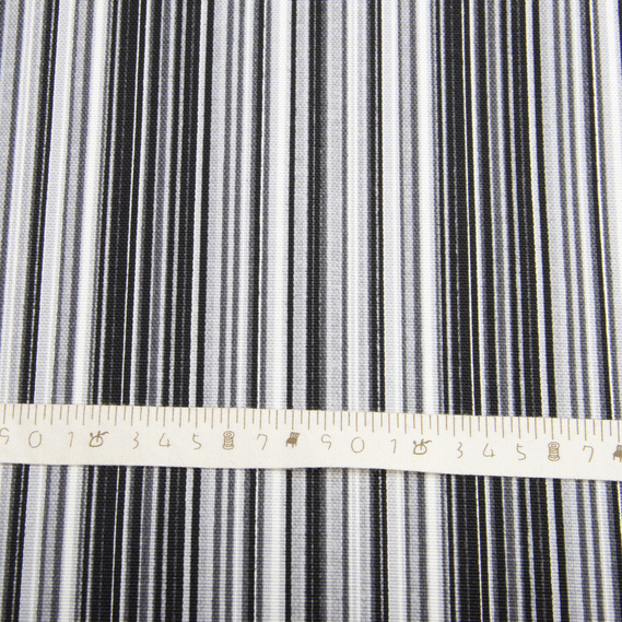Тканина декоративна Смуги бавовна з водовідштовхувальним просоченням для скатертин, штор, декору V-073 чорно сіра, фото 6