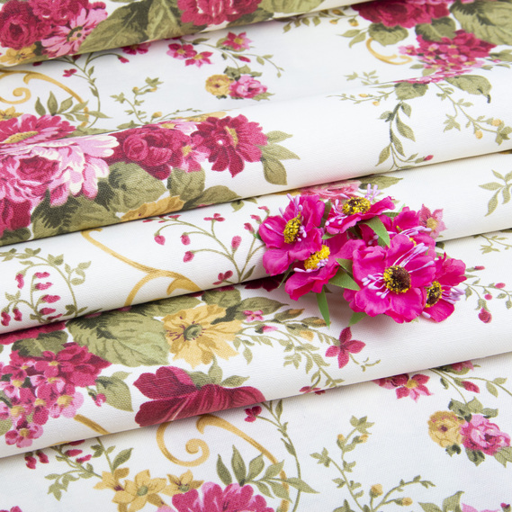 Ткань декоративная Розалій з водоотталкивающей пропиткой V-03 бордо, фото 5