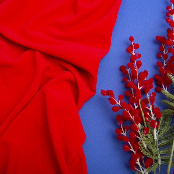 Ткань шифон стрейч MURANO V-27 червоний, фото 3 Ткань шифон стрейч MURANO V-27 червоний, фото 3