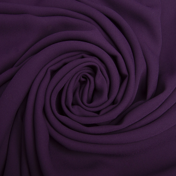 Ткань шифон креп 150 см 140 гр/м2 легкая, воздушная, матовая, для платьев, юбок, блуз, детской одежды баклажан, фото 1 Ткань шифон креп 150 см 140 гр/м2 легкая, воздушная, матовая, для платьев, юбок, блуз, детской одежды баклажан, фото 1