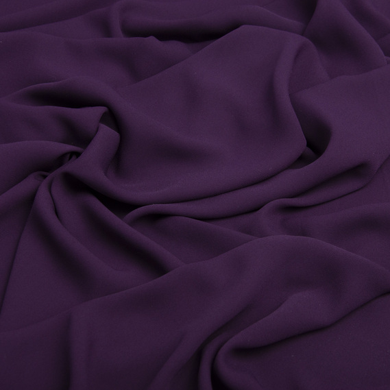 Ткань шифон креп 150 см 140 гр/м2 легкая, воздушная, матовая, для платьев, юбок, блуз, детской одежды баклажан, фото 2 Ткань шифон креп 150 см 140 гр/м2 легкая, воздушная, матовая, для платьев, юбок, блуз, детской одежды баклажан, фото 2