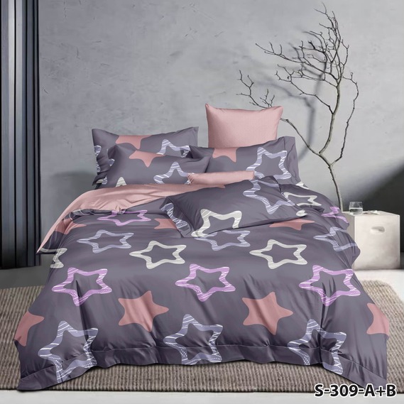 Ткань хлопок сатин для постельного белья, натуральная ткань, постельное белье, 120 гр/м2 S-309-A зірки лілові, фото 1 Ткань хлопок сатин для постельного белья, натуральная ткань, постельное белье, 120 гр/м2 S-309-A зірки лілові, фото 1