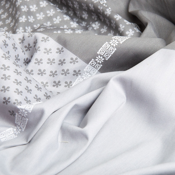 SATIN fabric S-310-A клітина сіра, фото 2