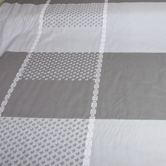 SATIN fabric S-310-A клітина сіра, фото 3