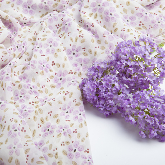 Ткань плательная шифон Марічка білий, фото 3