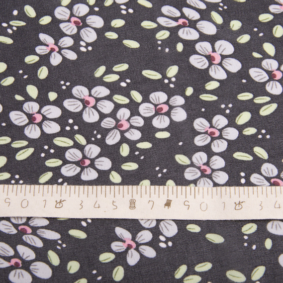 Тканина плательна шифон Марічка чорно/сірий, фото 4