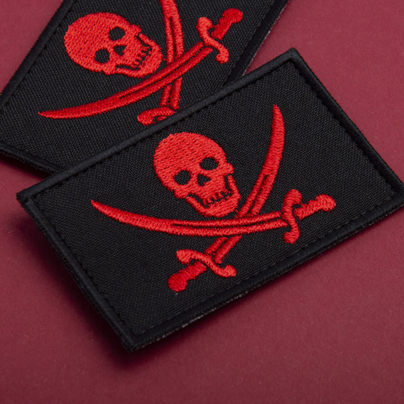 Pirate Flag Embroidered Military Morale Fastener Hook & Loop Patch - Red &  Black : : Clothing, Shoes & Accessories