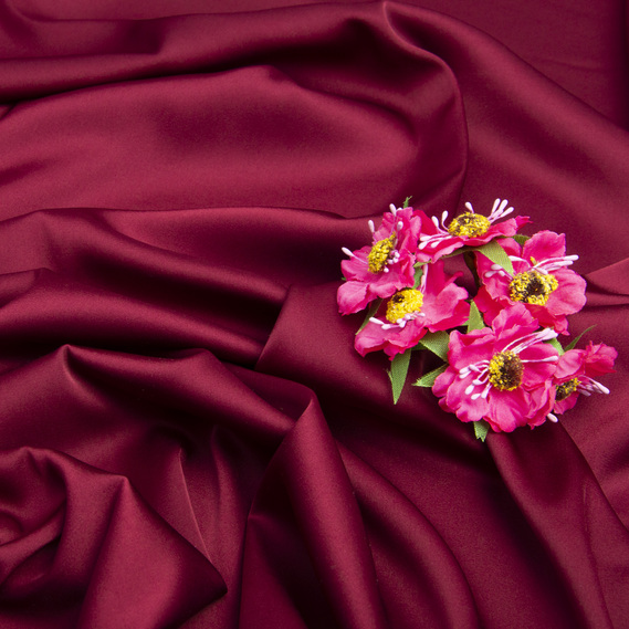 Armani Silk Satin Fabric бордо, фото 3