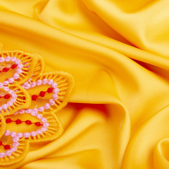 Ткань шелк сатин Armani 145 см 98 гр/м2 для вечерних платьев, блуз, атласная, шелковая манго, фото 3