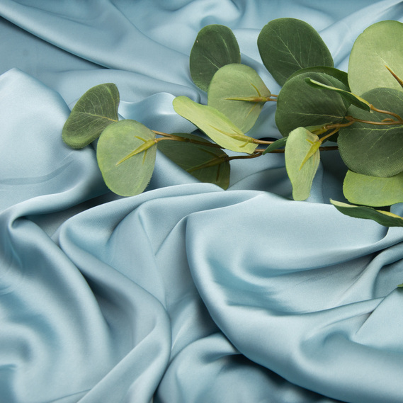 Ткань шелк сатин Armani 145 см 98 гр/м2 для вечерних платьев, блуз, атласная, шелковая V-127 т/ментол, фото 3