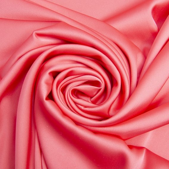 Ткань шелк сатин Armani 145 см 98 гр/м2 для вечерних платьев, блуз, атласная, шелковая V-29 корал, фото 1
