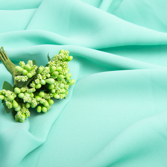 Chiffon crepe fabric 150 cm lightweight, airy, matte, for dresses, skirts, blouses, children’s clothing бірюза, фото 3