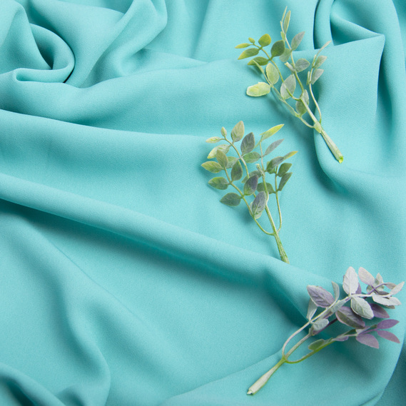 Chiffon crepe fabric 150 cm lightweight, airy, matte, for dresses, skirts, blouses, children’s clothing ментол, фото 3