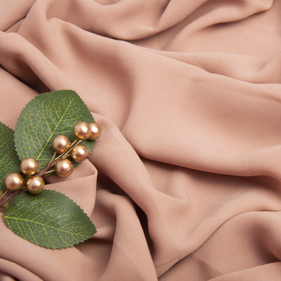 Chiffon crepe fabric 150 cm lightweight, airy, matte, for dresses, skirts, blouses, children’s clothing т/беж, фото 3