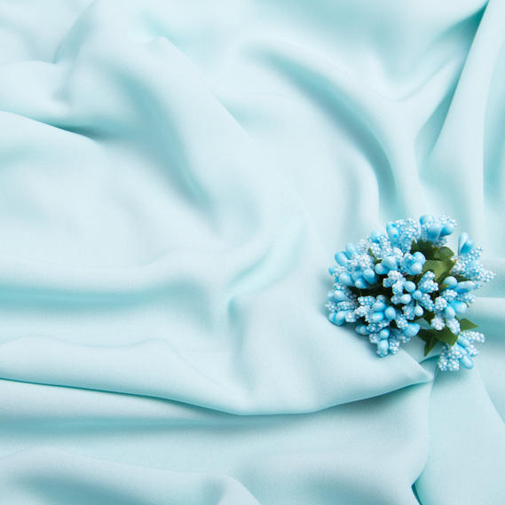 Тканина шифон креп 150 см 140 гр/м2 легка, повітряна, матова, для суконь, спідниць, блузок, дитячого одягу св/ментол, фото 3