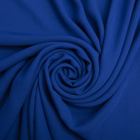 Тканина шифон креп 150 см 140 гр/м2 легка, повітряна, матова, для суконь, спідниць, блузок, дитячого одягу електрик, фото 1