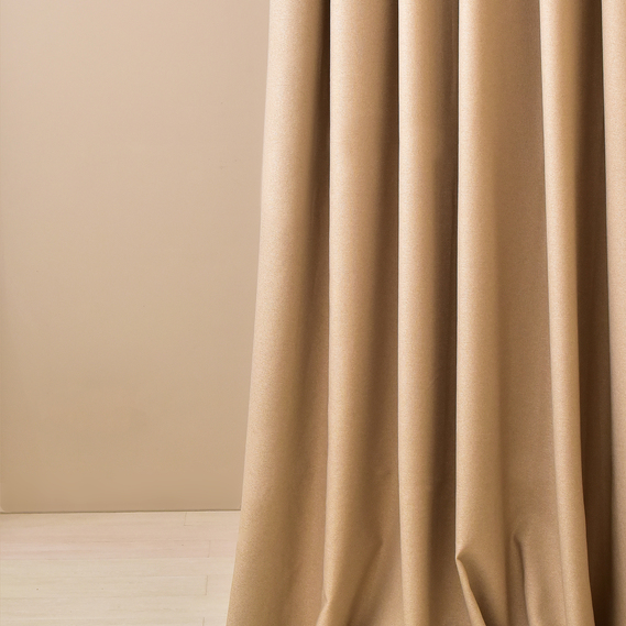 Solid Color Natural Curtain Fabric V-101 беж, фото 3
