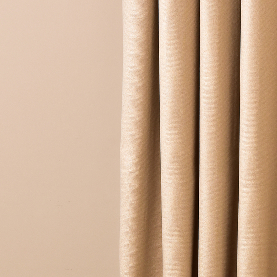Solid Color Natural Curtain Fabric V-101 беж, фото 4