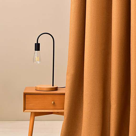 Тканина портьєрна однотонна Naturel  V-107 гірчиця, фото 1