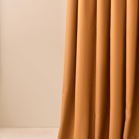 Тканина портьєрна однотонна Naturel  V-107 гірчиця, фото 3