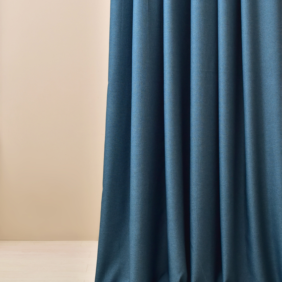 Тканина портьєрна однотонна Naturel  V-117 бірюза, фото 3