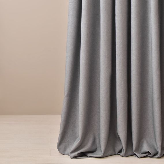 Ткань портьерная однотонная Naturel  V-123 сіра, фото 3