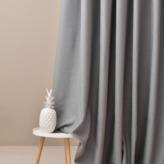 Ткань портьерная однотонная Naturel  V-123 сіра, фото 5