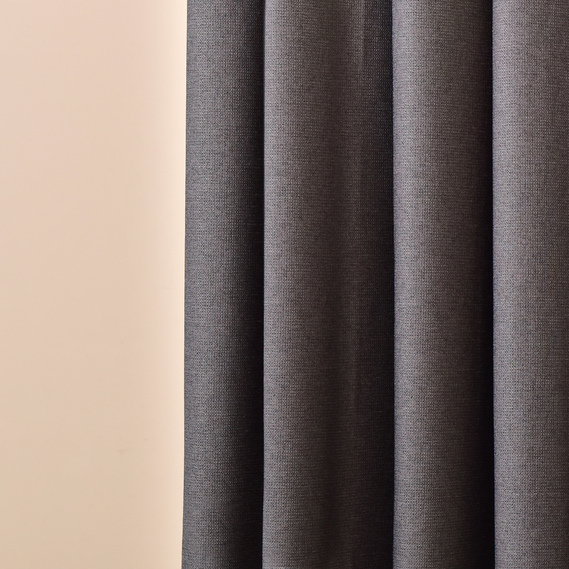 Ткань портьерная однотонная Naturel  V-126 т/графіт, фото 3
