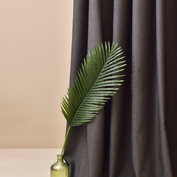 Ткань портьерная однотонная Naturel  V-126 т/графіт, фото 4