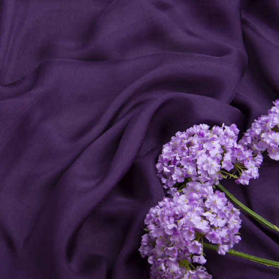 Natural Silk Chiffon Fabric чорниця, фото 3