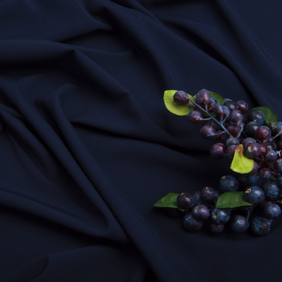 Solid Color Stretch Chiffon Suite Fabric V-28 т/синій, фото 3