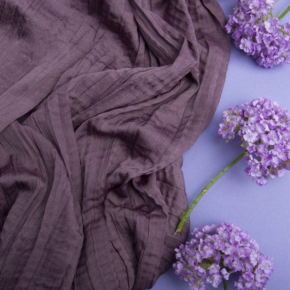 Ткань плательная шелк креш Джура 108 гр/м2 т/ліловий, фото 3