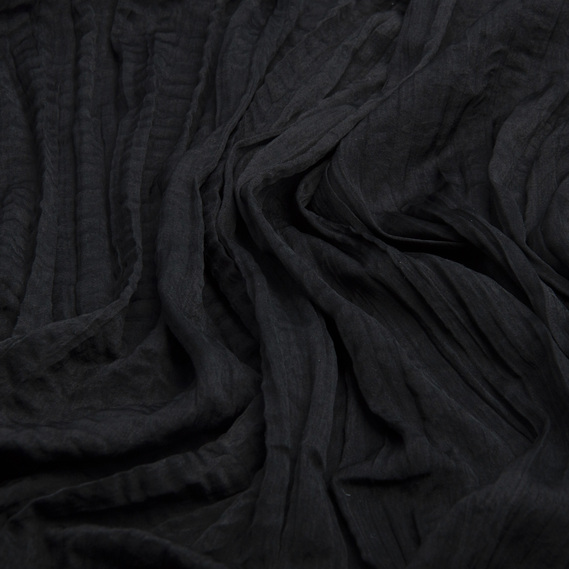 Ткань плательная шелк креш Джура 108 гр/м2 чорна, фото 2 Ткань плательная шелк креш Джура 108 гр/м2 чорна, фото 2