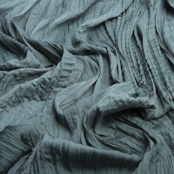 Тканина плательна шовк креш Джура 108 гр/м2 т/ментол, фото 2