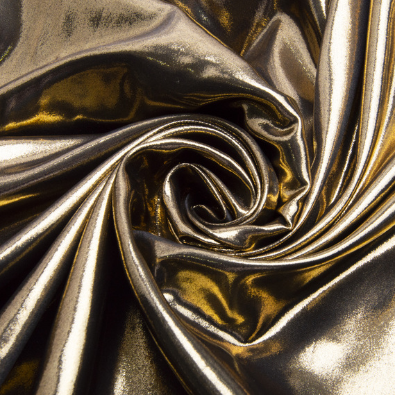 Ткань шелк парча Лазер золото, фото 1