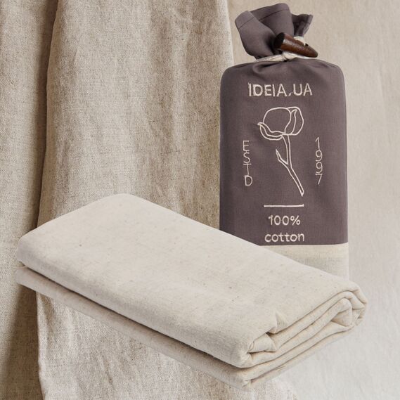 Наволочка 50х70 см льон натуральна тканина TM IDEIA в упаковці беж, фото 1