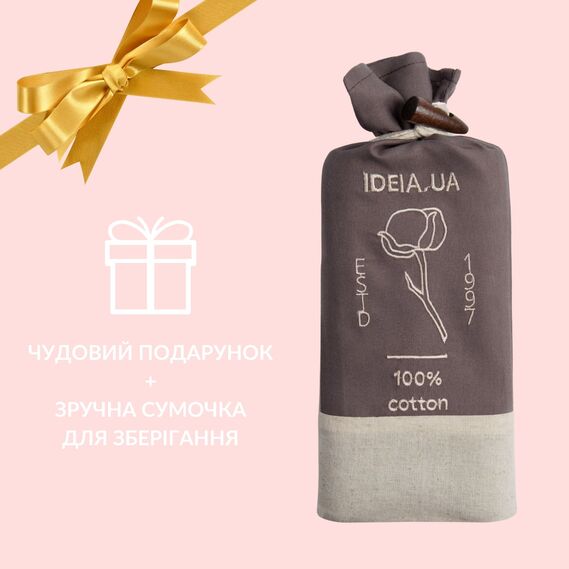 Наволочка 50х70 см льон натуральна тканина TM IDEIA в упаковці беж, фото 4