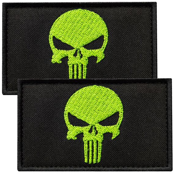 Набір шевронів 2 шт з липучкою PUNISHER Череп Каратель зелений, вишитий патч 5х8 см, фото 1 Набір шевронів 2 шт з липучкою PUNISHER Череп Каратель зелений, вишитий патч 5х8 см, фото 1