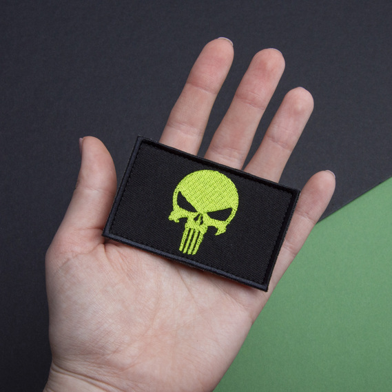 Набір шевронів 2 шт з липучкою PUNISHER Череп Каратель зелений, вишитий патч 5х8 см, фото 4 Набір шевронів 2 шт з липучкою PUNISHER Череп Каратель зелений, вишитий патч 5х8 см, фото 4