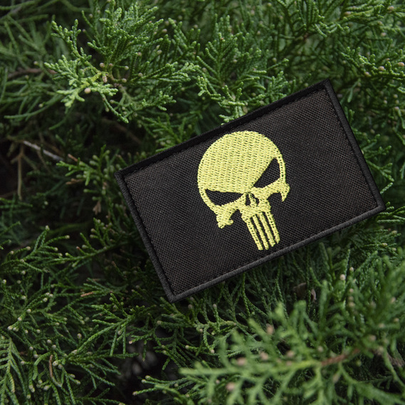 Set of chevrons 2 pcs with Velcro PUNISHER yellow skull 5x8 cm, фото 4 Set of chevrons 2 pcs with Velcro PUNISHER yellow skull 5x8 cm, фото 4