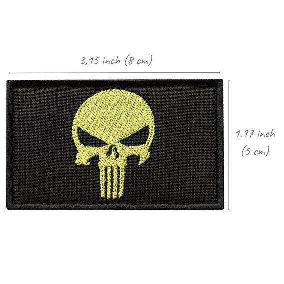 Set of chevrons 2 pcs with Velcro PUNISHER yellow skull 5x8 cm, фото 7 Set of chevrons 2 pcs with Velcro PUNISHER yellow skull 5x8 cm, фото 7